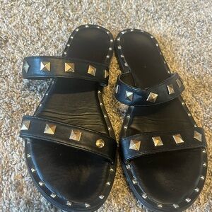 Black Studded Sandals